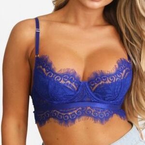 Royal blue lace bralette top